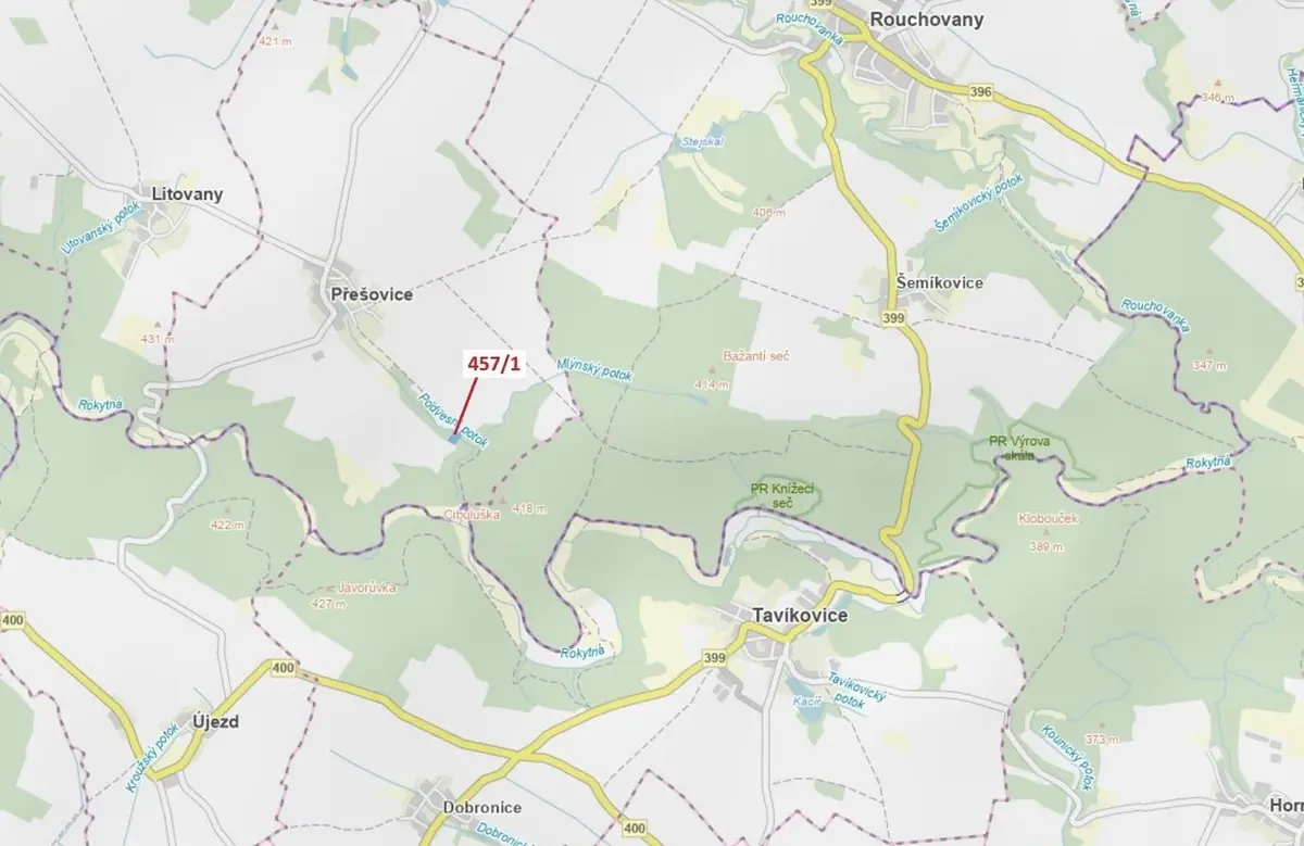 Prodej pozemku 4115 m², Přešovice