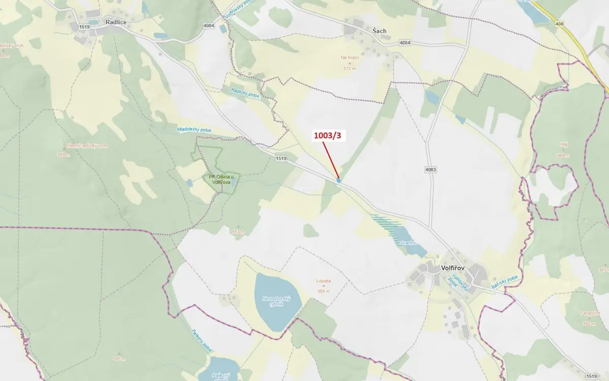 Prodej pozemku 1093 m², Volfířov