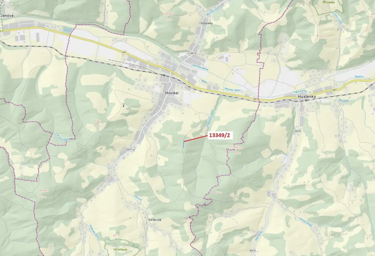 Prodej pozemku 1344 m², Hovězí