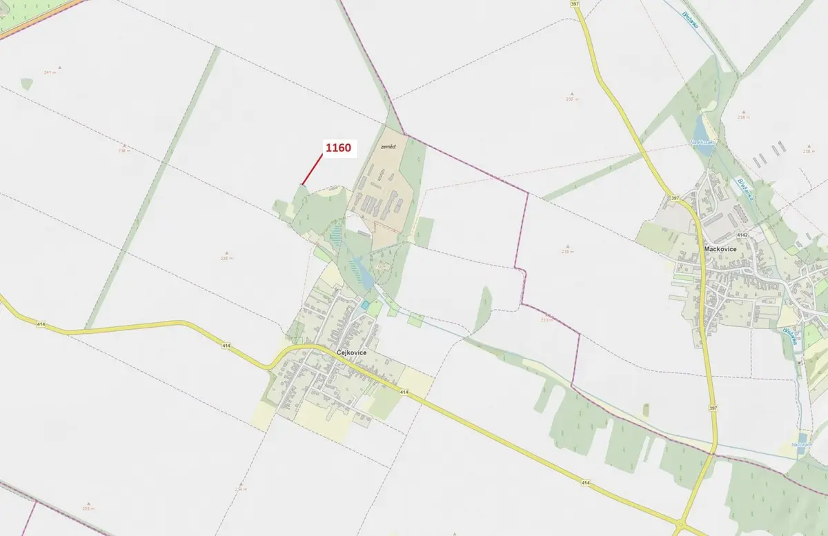 Prodej pozemku 126 m², Čejkovice u Znojma · Čejkovice