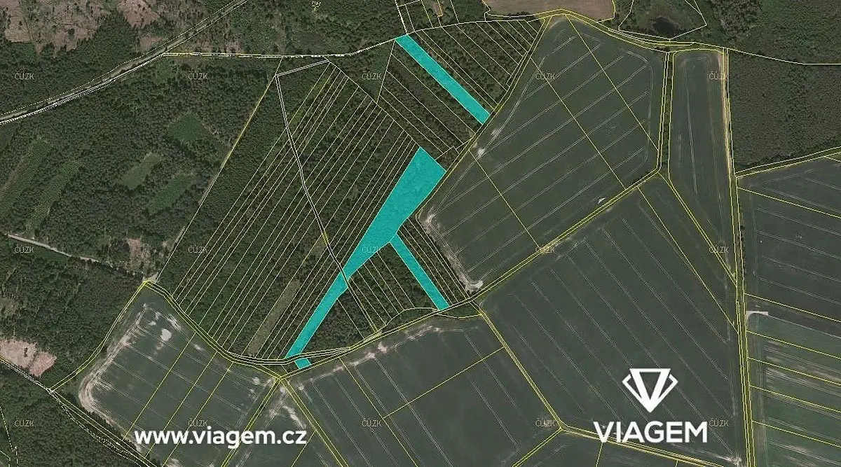 Prodej pozemku 8639 m², Komárov u Soběslavi · Komárov