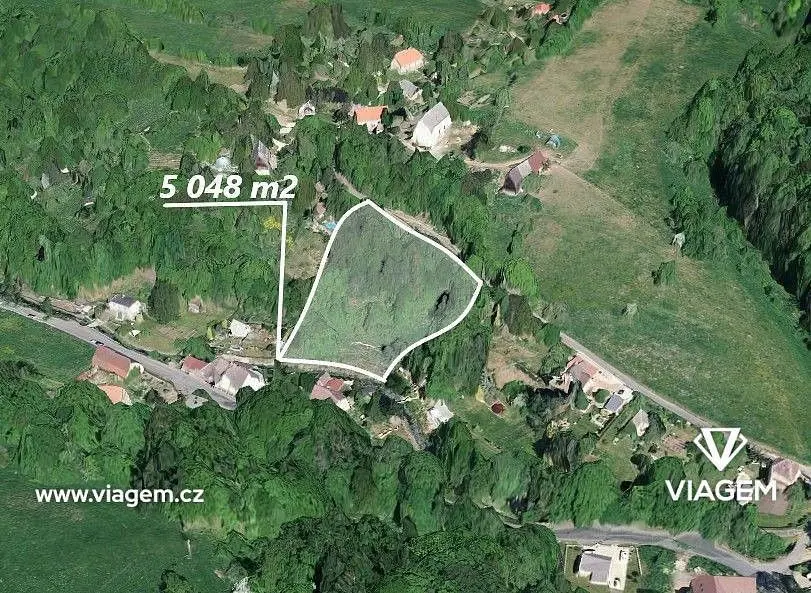 Prodej pozemku 5048 m², Suletice · Homole u Panny