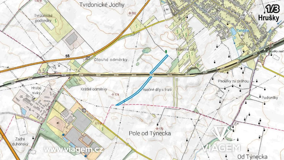 Prodej pozemku 1126 m², Hrušky