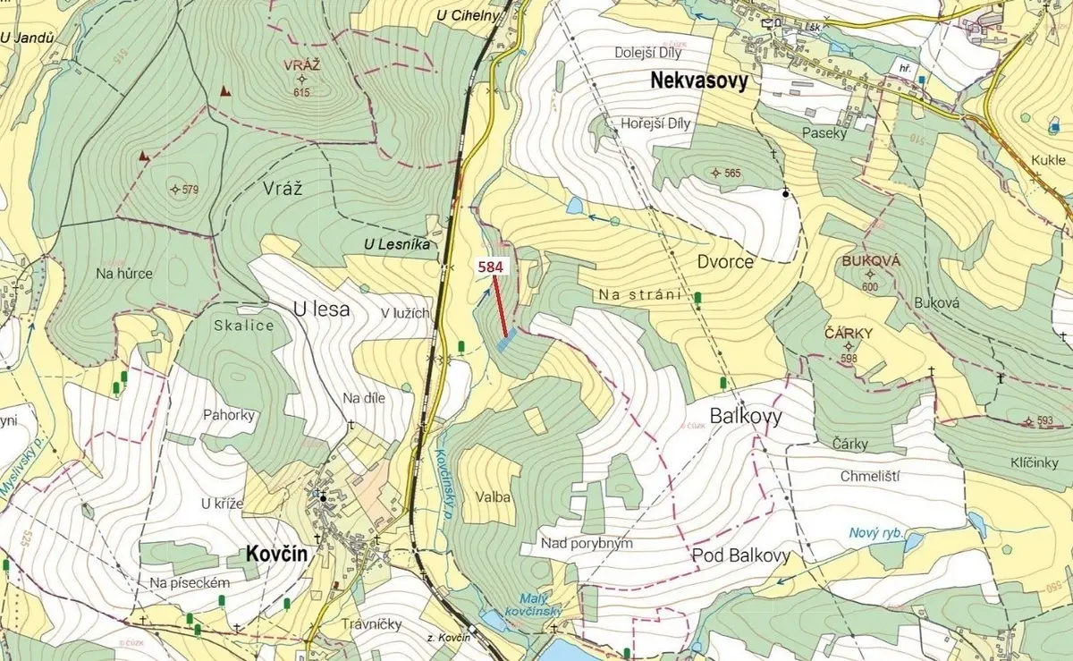 Prodej pozemku 2657 m², Kovčín