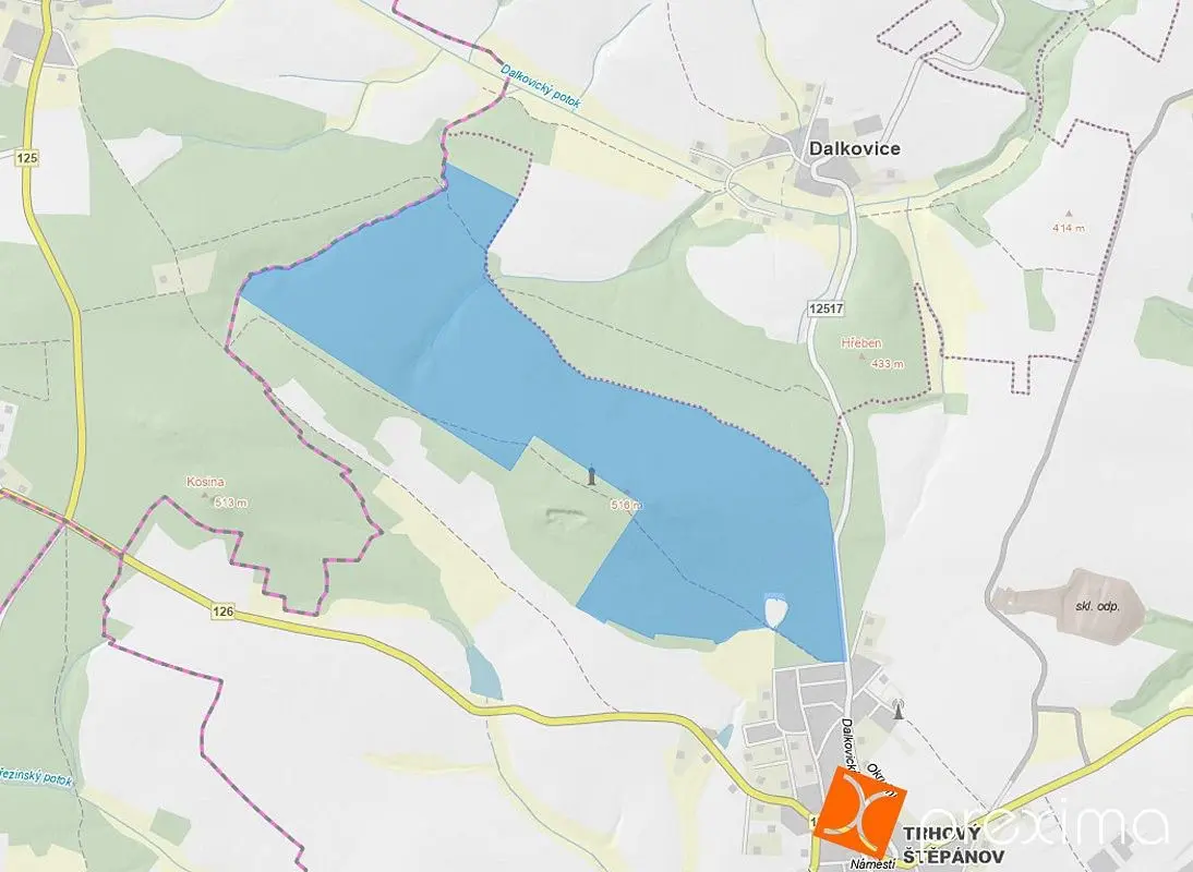Prodej pozemku 10721 m², Trhový Štěpánov