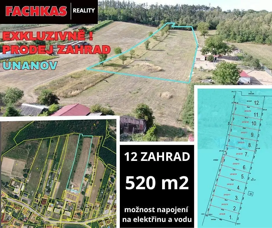 Prodej pozemku 520 m², Únanov