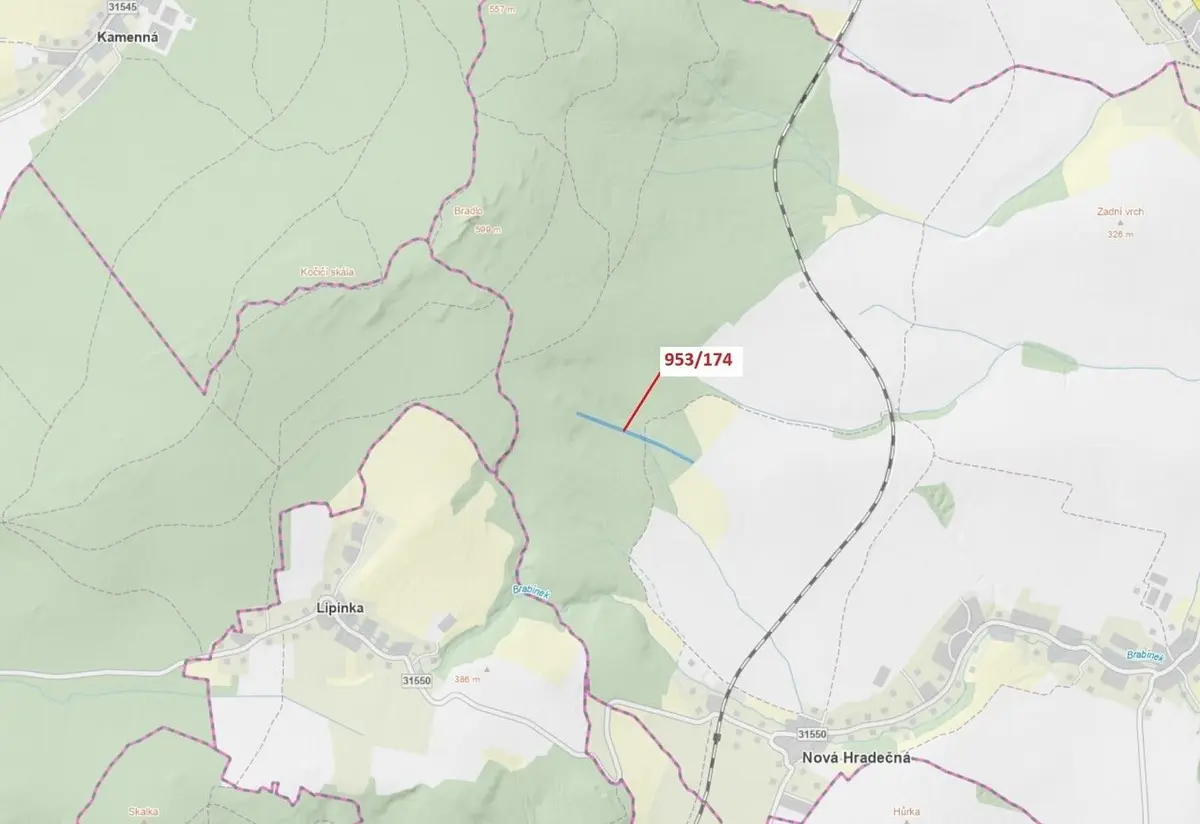 Prodej pozemku 6275 m², Nová Hradečná