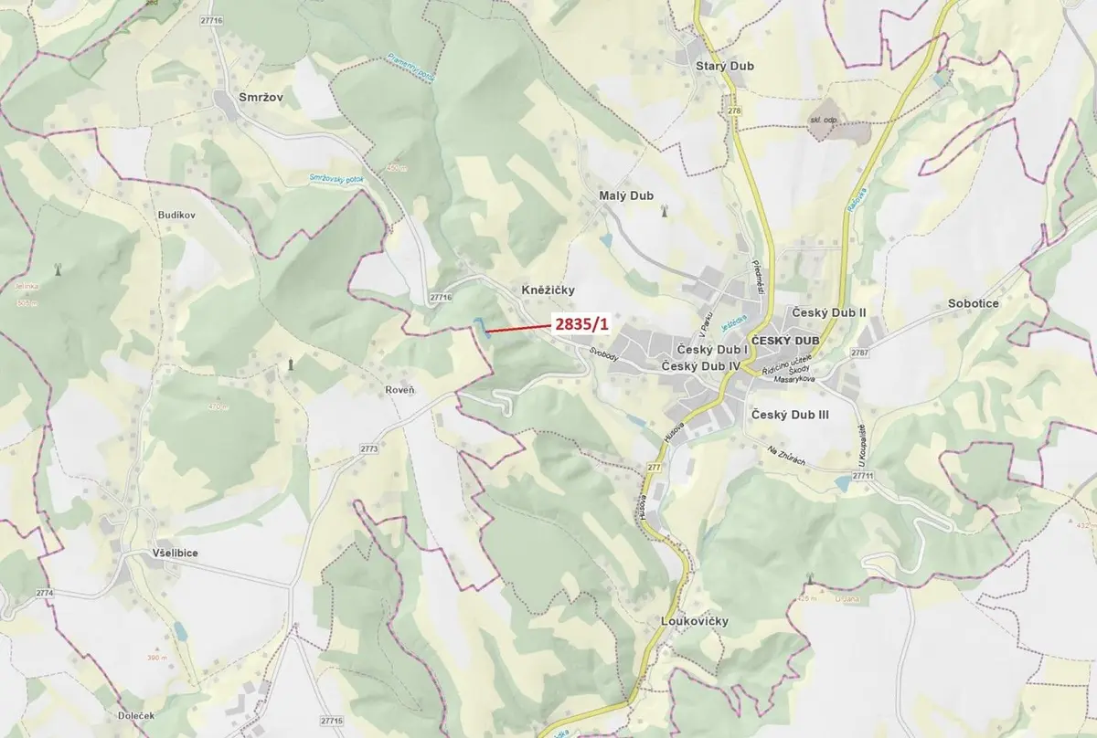 Prodej pozemku 2117 m², Český Dub