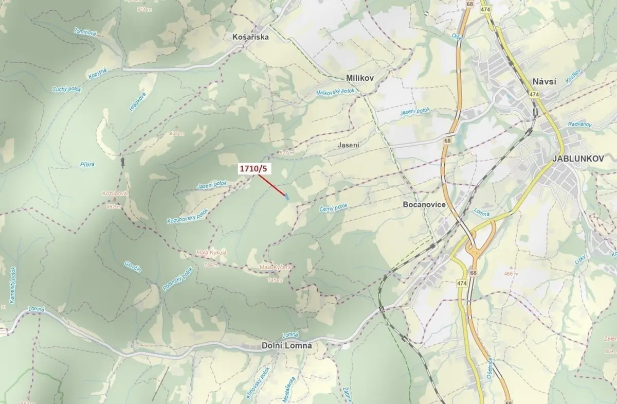 Prodej pozemku 3528 m², Návsí