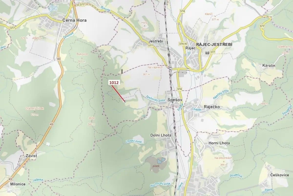Prodej pozemku 500 m², Spešov