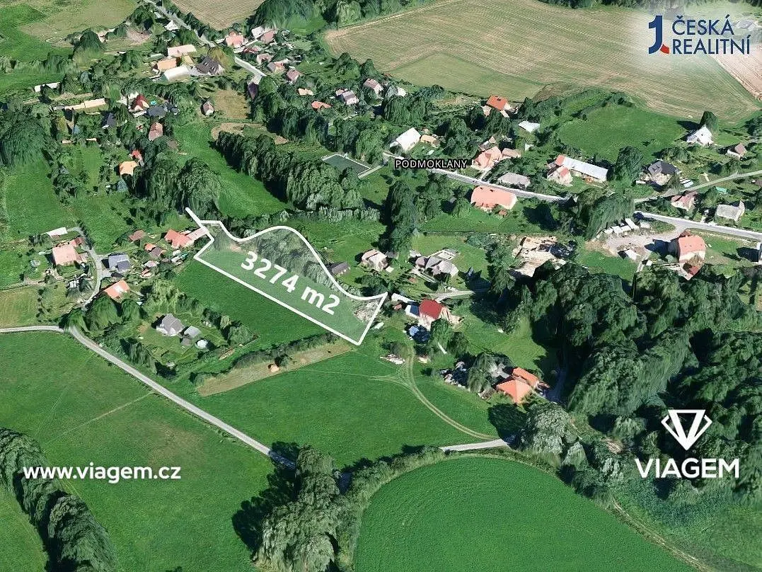 Prodej pozemku 3274 m², Podmoklany