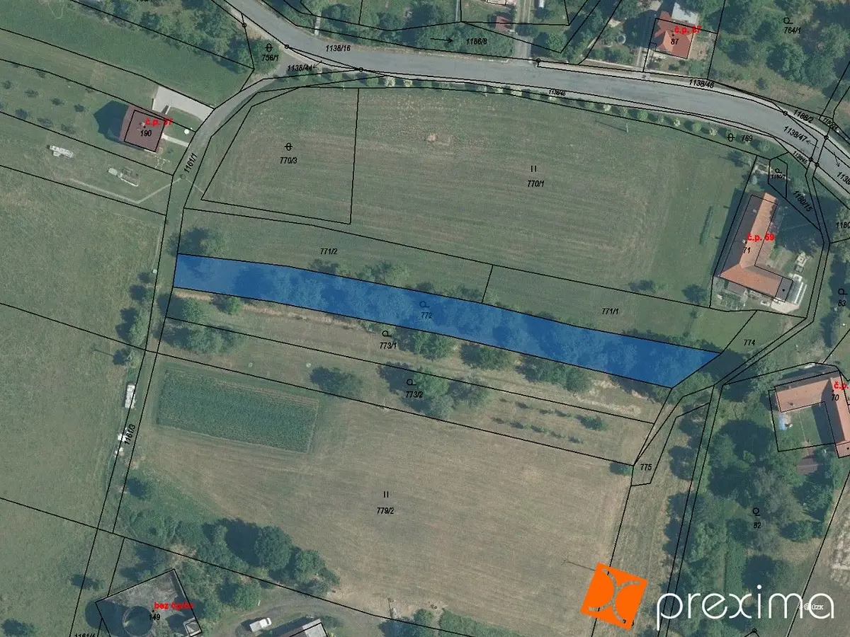 Prodej pozemku 591 m², Podolí u Valašského Meziříčí · Podolí
