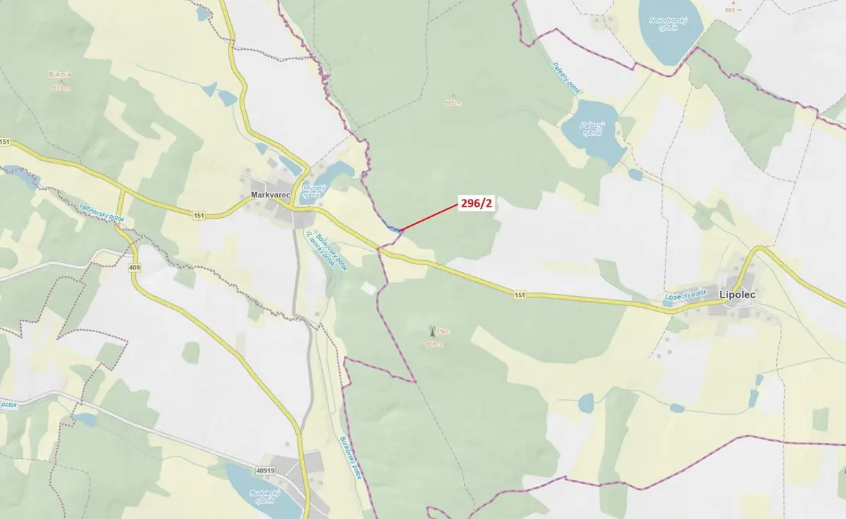 Prodej pozemku 2508 m², Markvarec · Český Rudolec