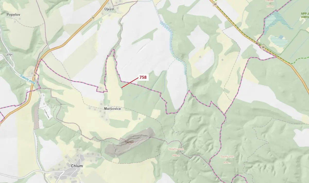 Prodej pozemku 126 m², Maršovice u Dubé · Chlum