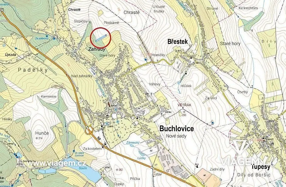 Prodej pozemku 1168 m², Buchlovice