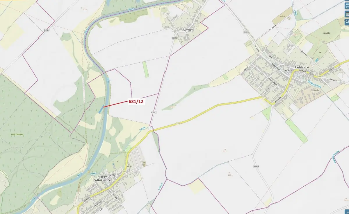 Prodej pozemku 1519 m², Kozlovice u Přerova · Přerov