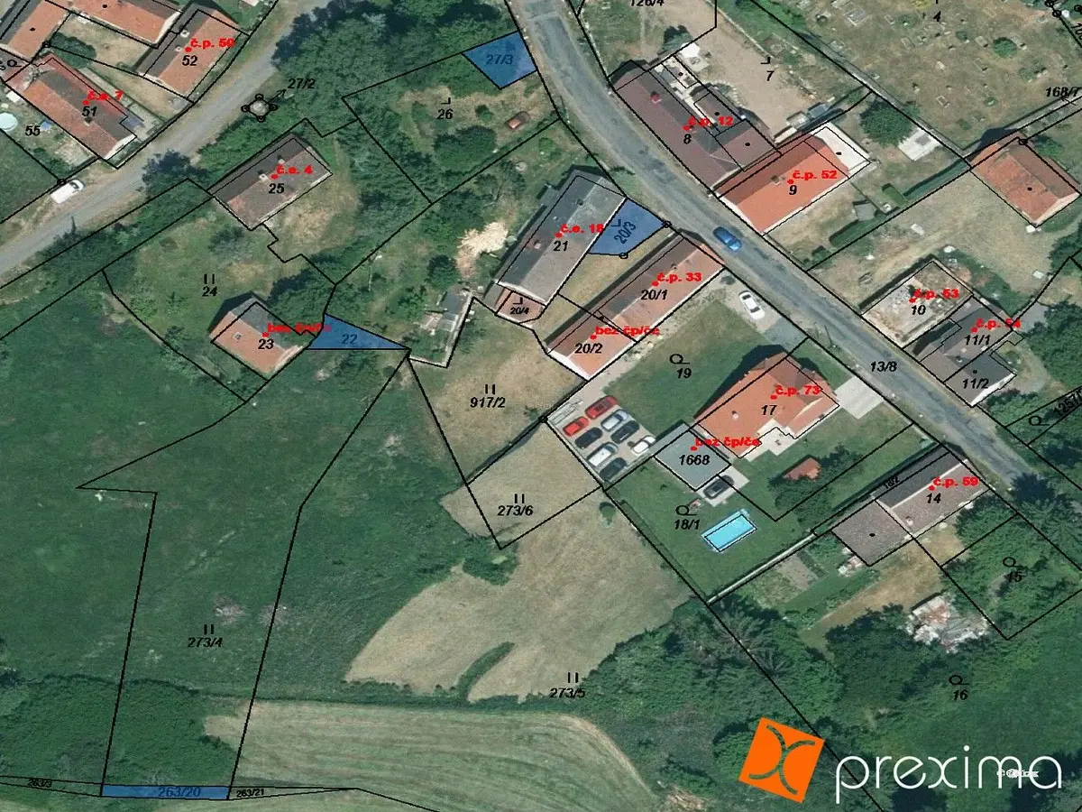 Prodej pozemku 942 m², Velká Chmelištná