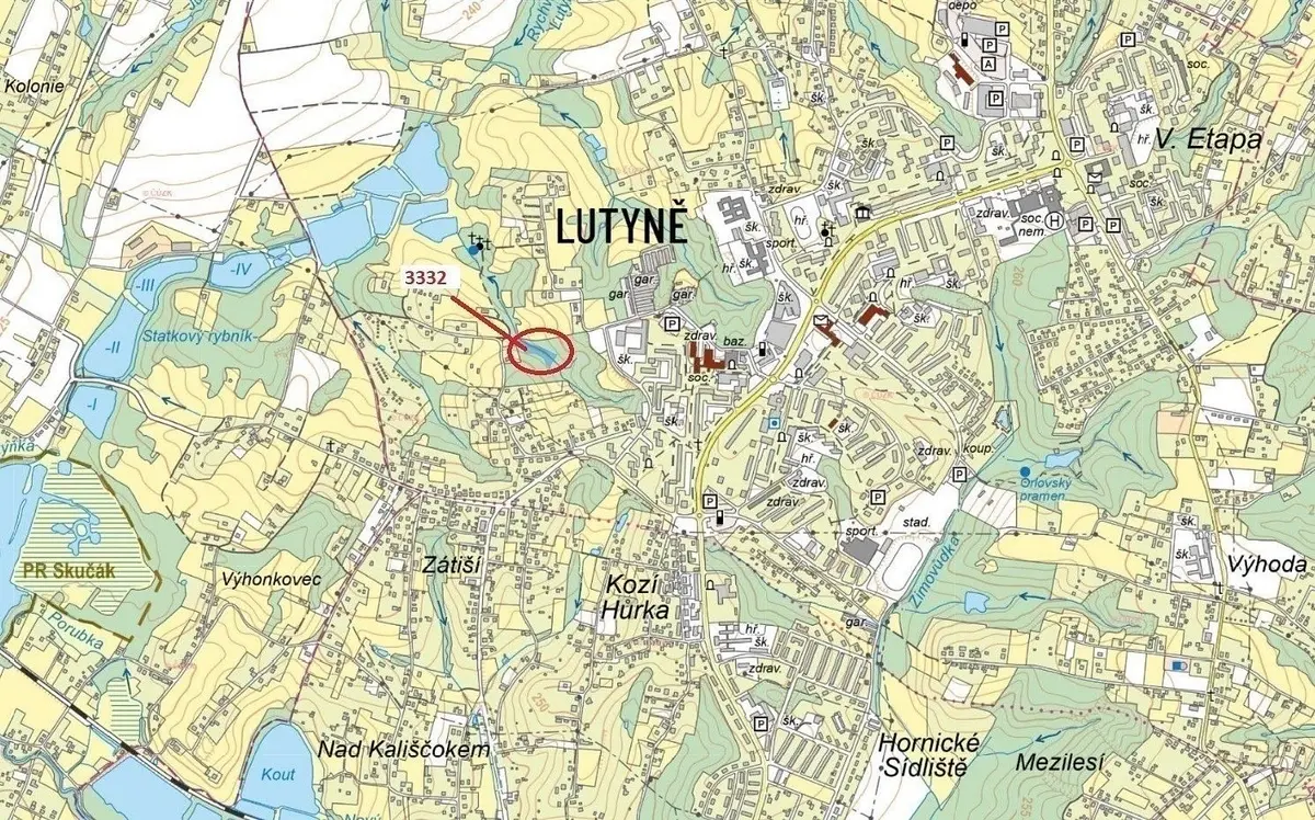 Prodej pozemku 3555 m², Horní Lutyně · Orlová