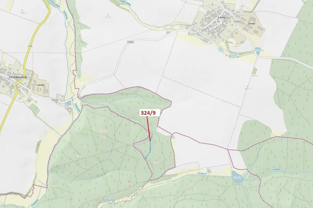 Prodej pozemku 1978 m², Chotěbudice
