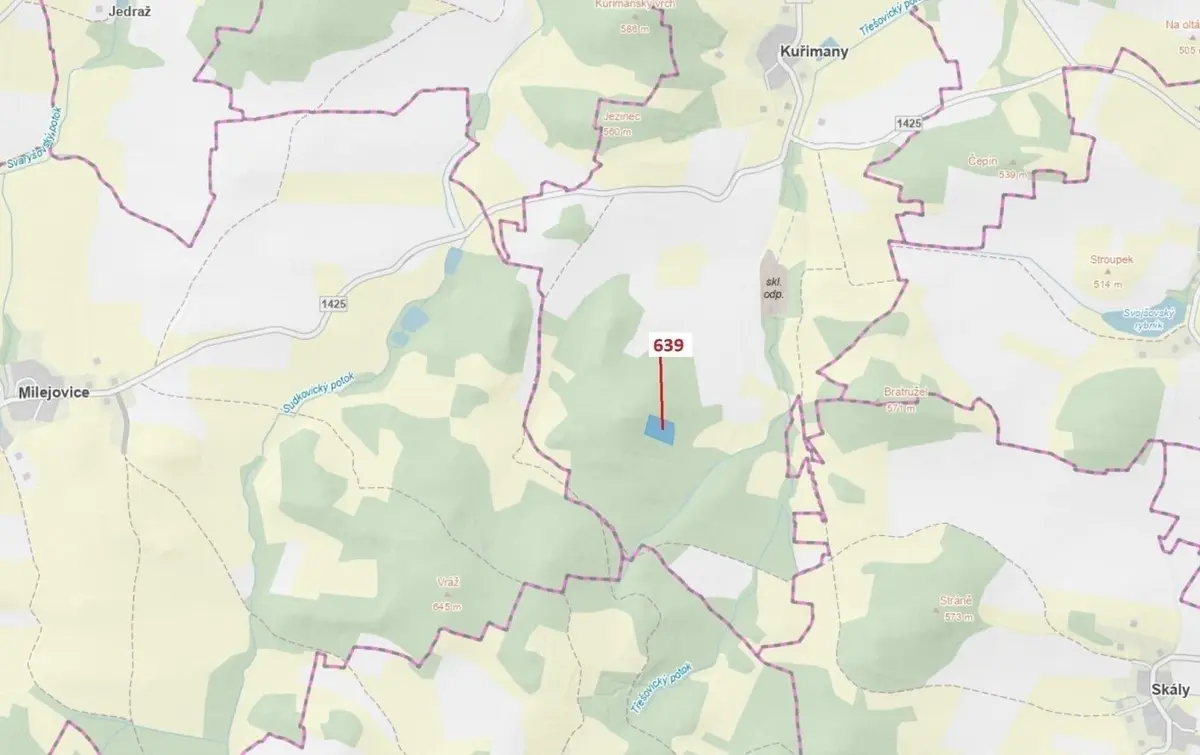 Prodej pozemku 8912 m², Kuřimany