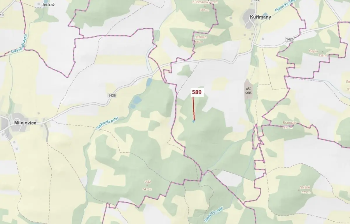 Prodej pozemku 713 m², Kuřimany