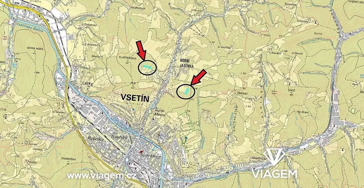 Prodej pozemku 1672 m², Jasenka · Vsetín