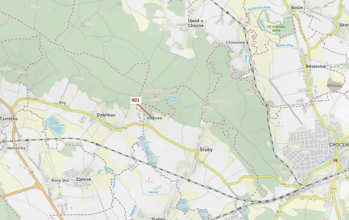 Prodej pozemku 8233 m², Sruby
