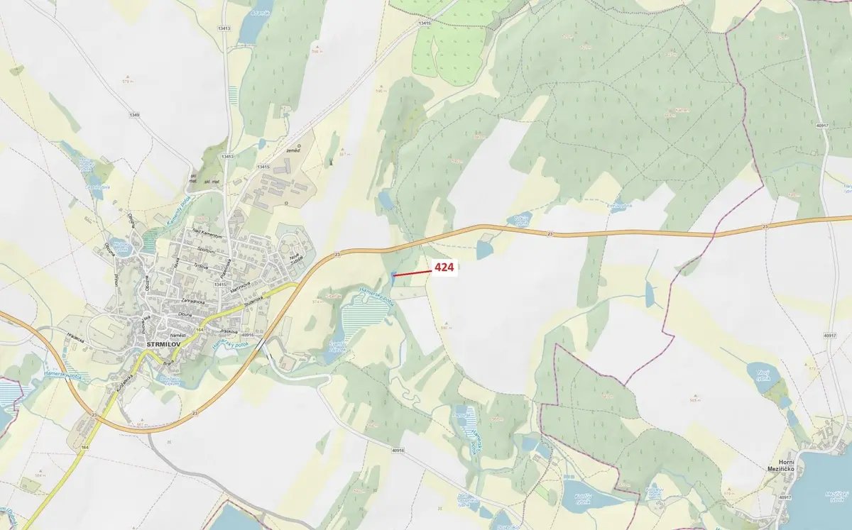 Prodej pozemku 967 m², Strmilov