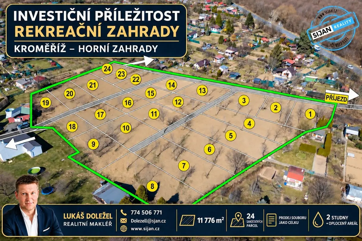 Prodej pozemku 11776 m², Kroměříž