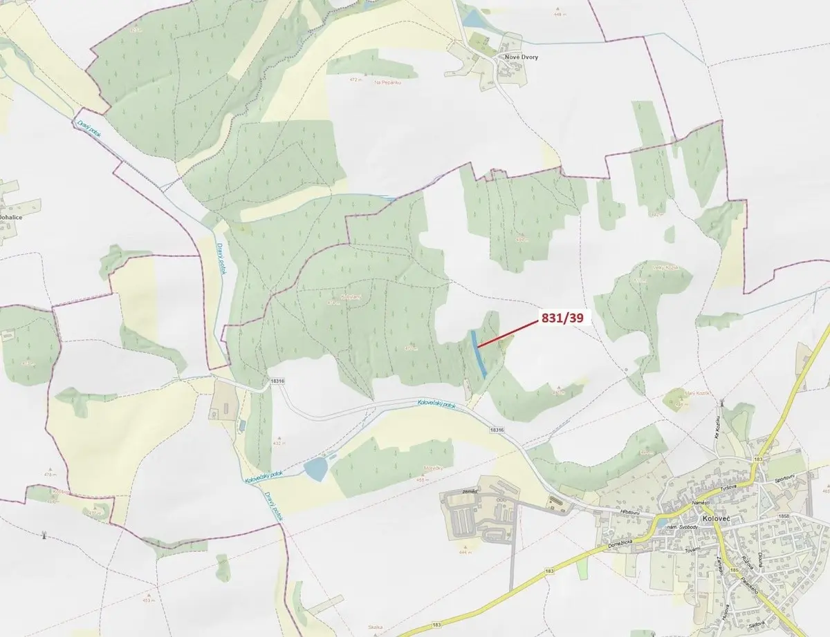 Prodej pozemku 3368 m², Koloveč