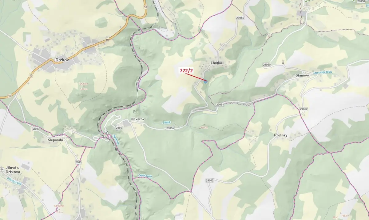 Prodej pozemku 2620 m², Lhotka u Zlaté Olešnice · Zlatá Olešnice