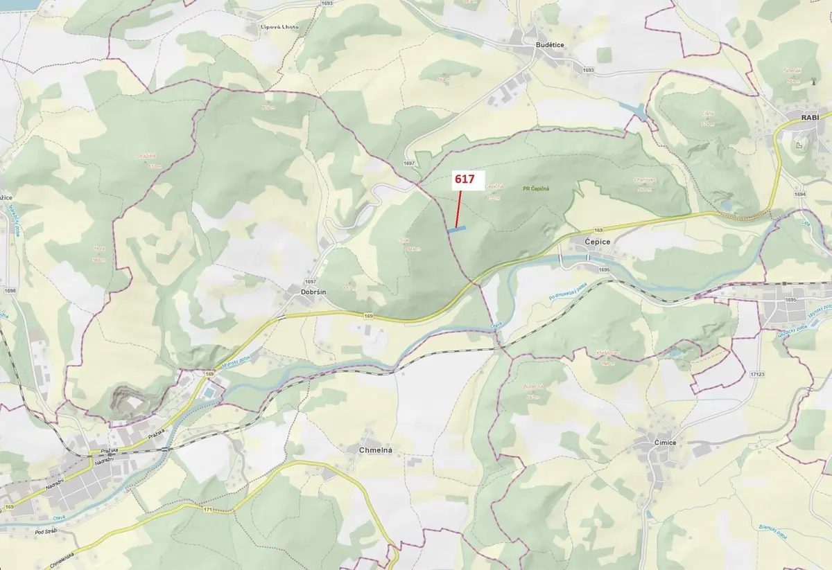 Prodej pozemku 4280 m², Čepice · Rabí