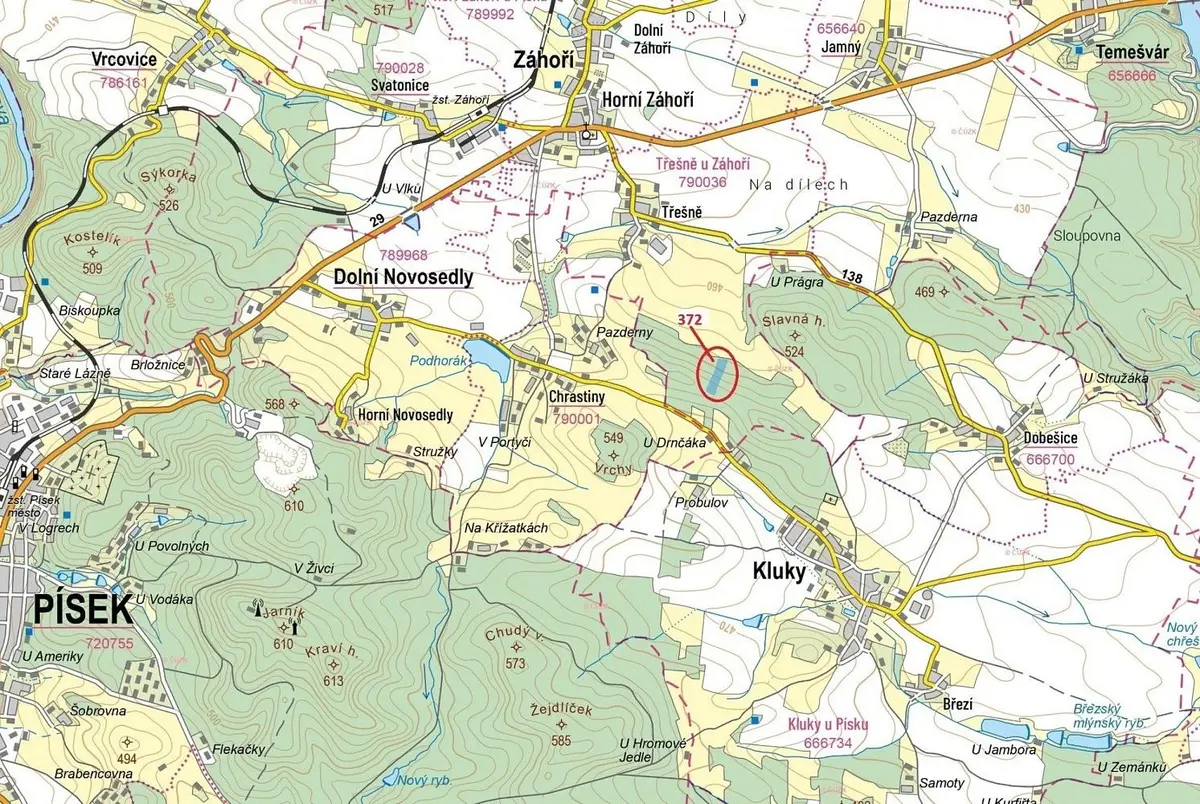 Prodej pozemku 16547 m², Třešně u Záhoří · Dolní Novosedly